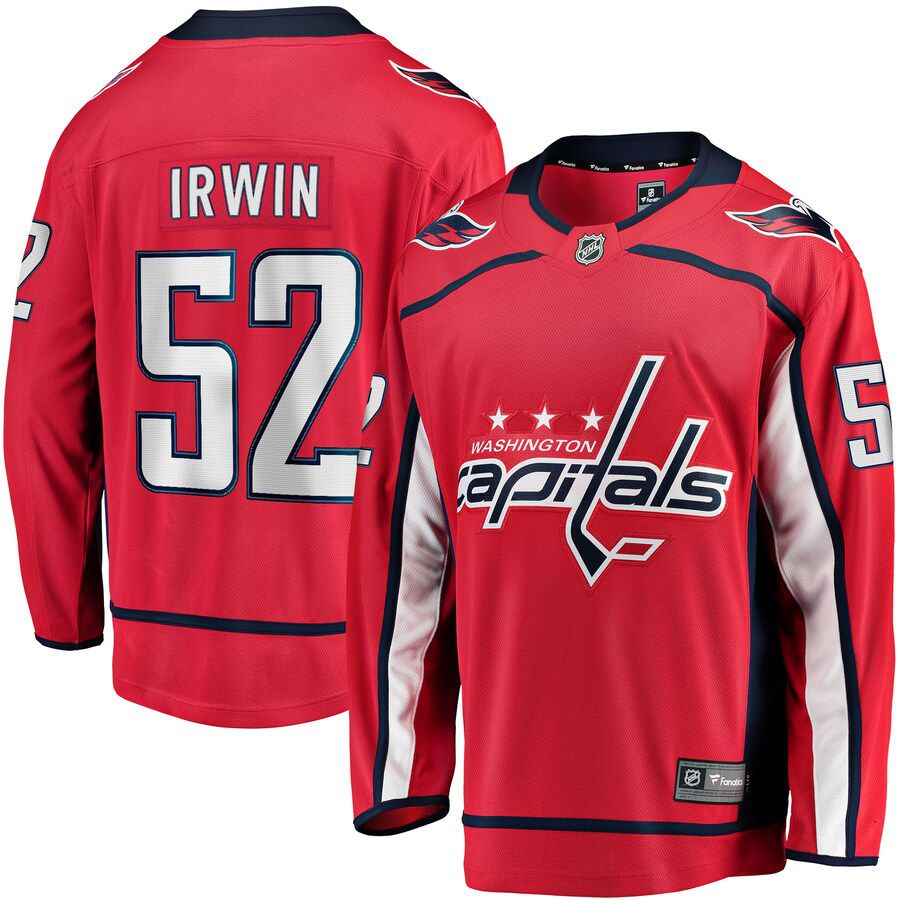 Men Washington Capitals 52 Matt Irwin Fanatics Branded Red Home Breakaway Player NHL Jersey